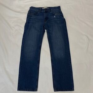 Levis 505 Regular Fit Denim Jeans Boys Size 18 REG Men's 29W Distressed Blue‎